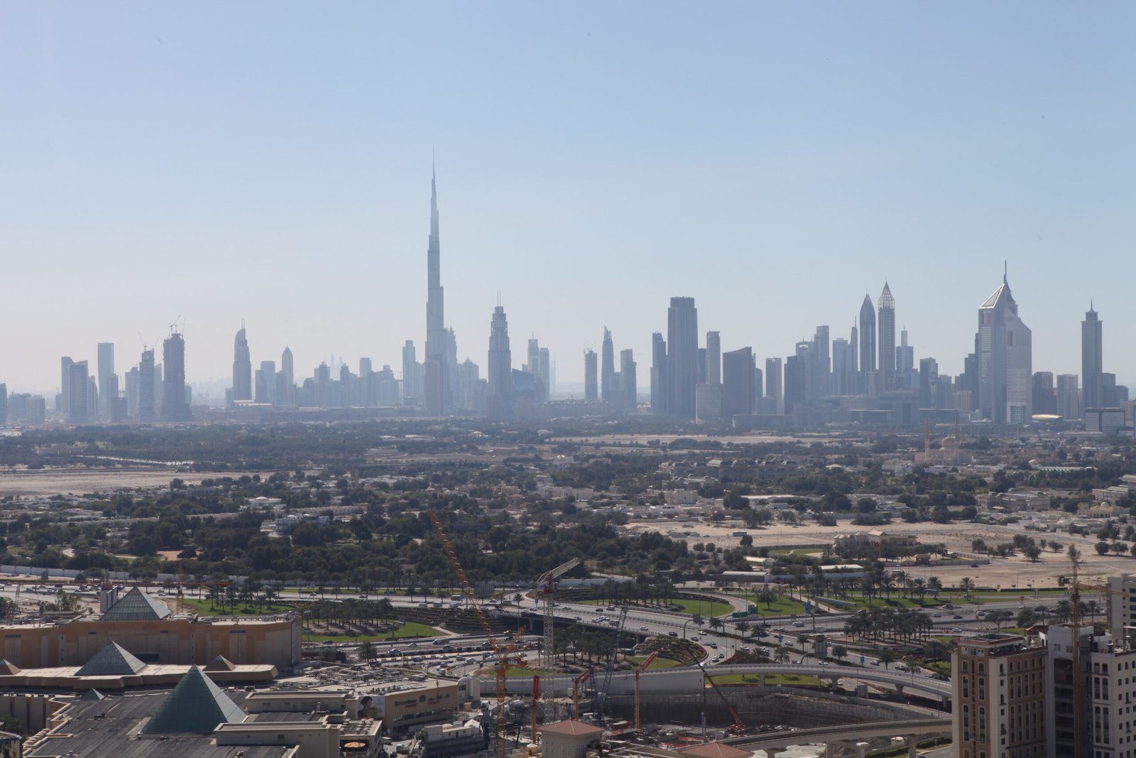 Dubai skyline showing the citys financial and business district skyscrapers