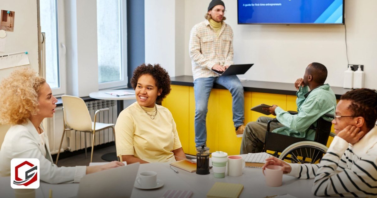 Is a Physical Office Required for a UAE Free Zone Licence? - a diverse team in a modern office discussing a startup project